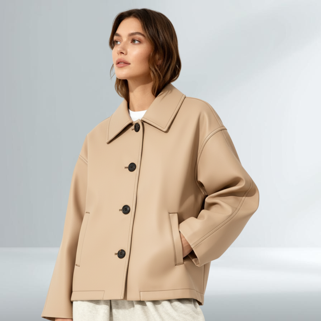 Giacca Donna Beige Elegante Minimal