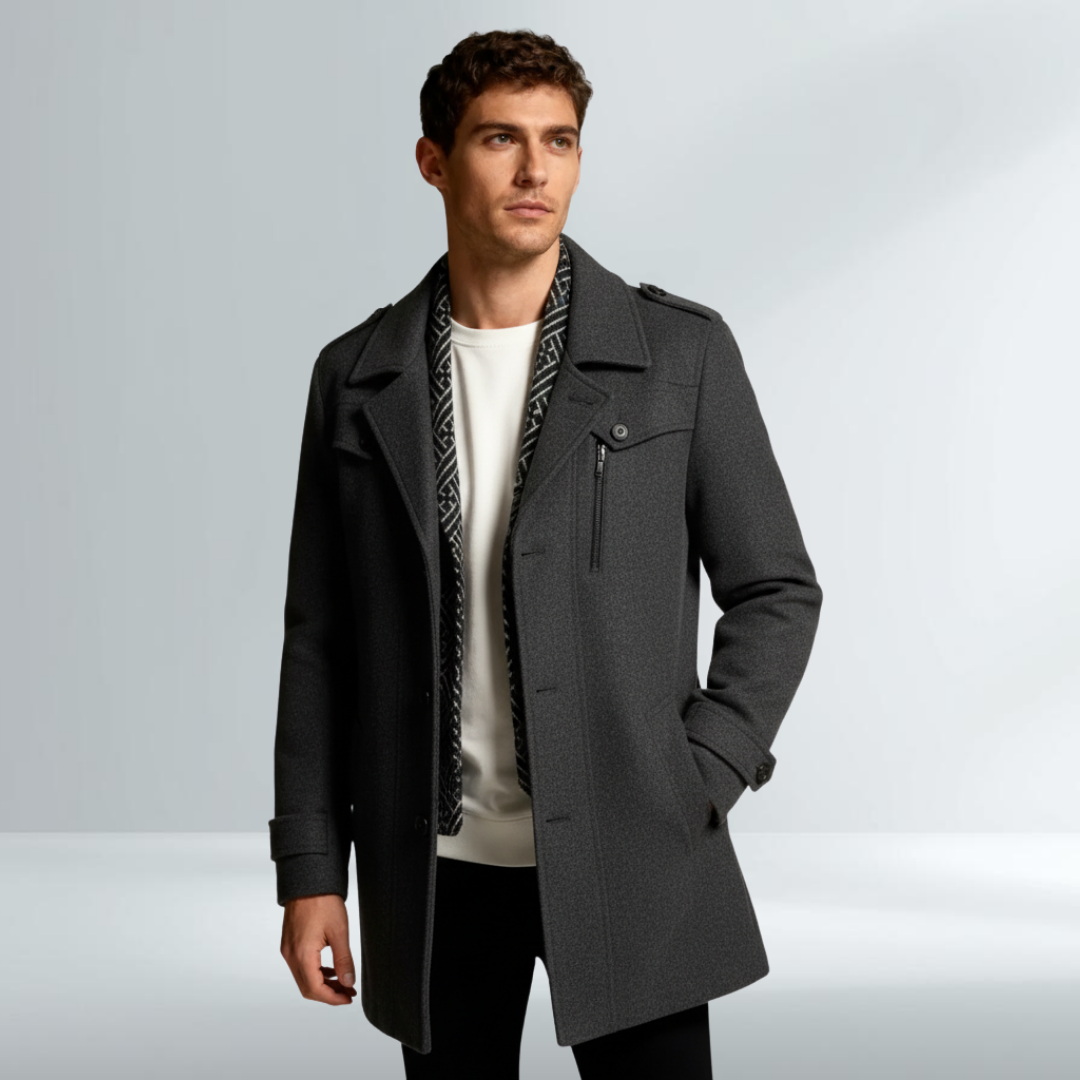 Cappotto Nero Elegante da Uomo Moderno