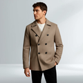 Cappotto Elegante Uomo Camel Doppiopetto