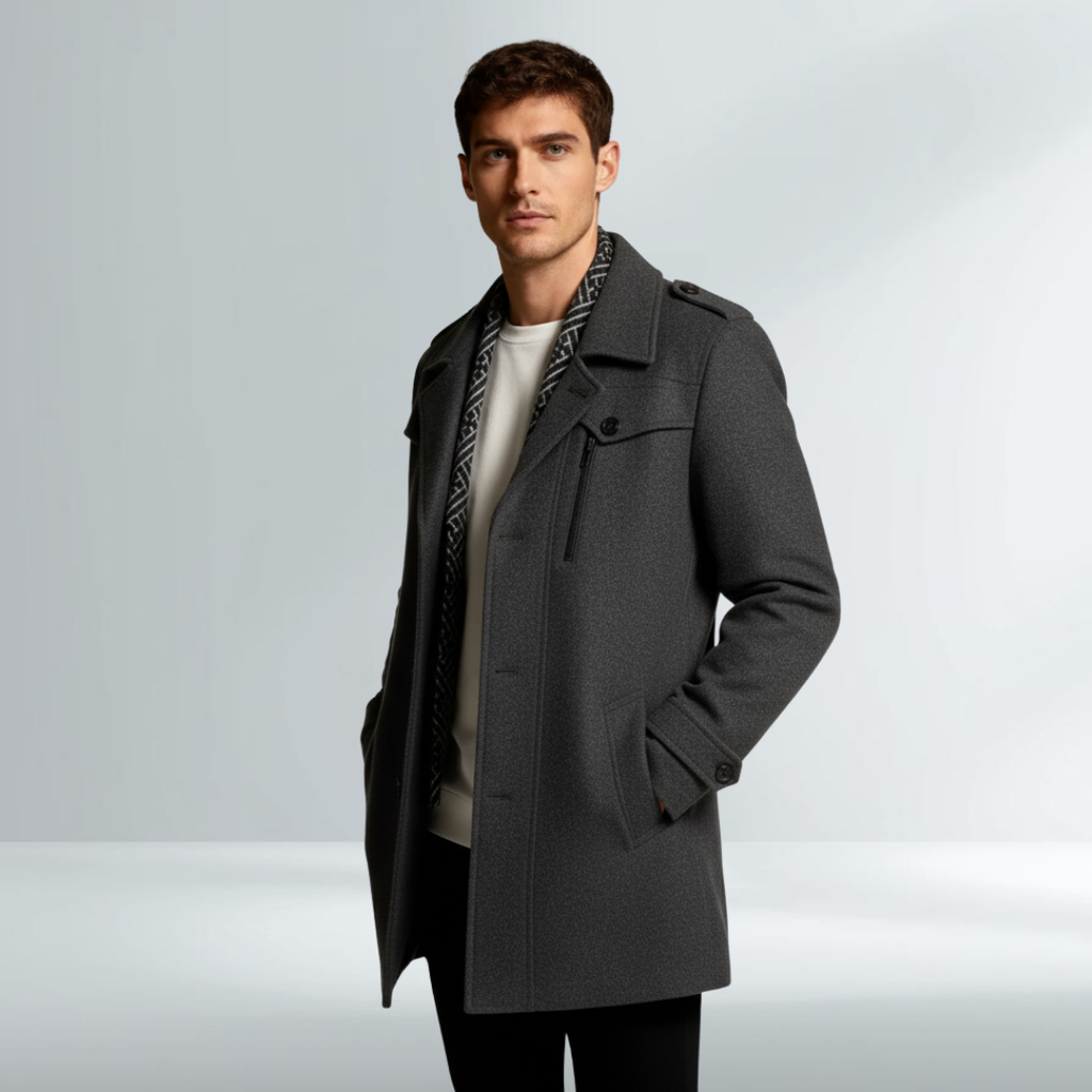 Cappotto Nero Elegante da Uomo Moderno