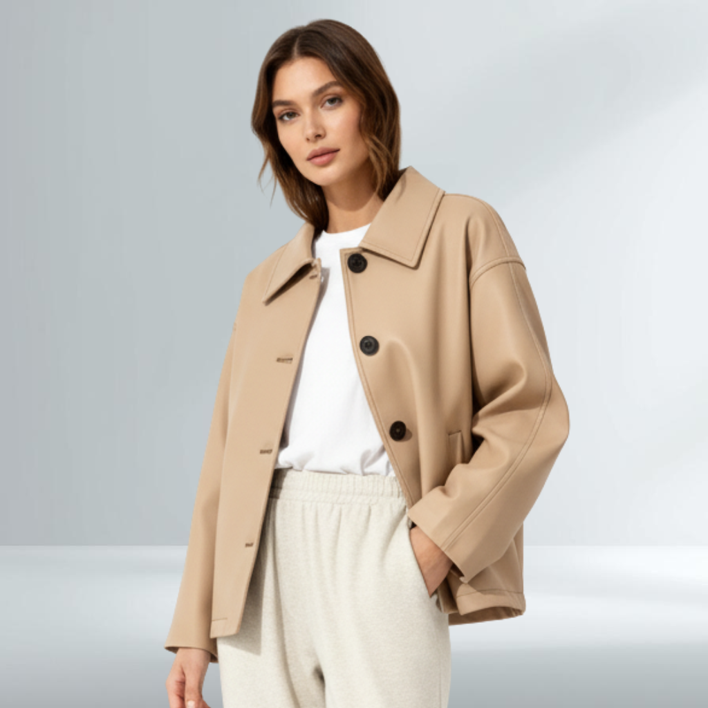 Giacca Donna Beige Elegante Minimal