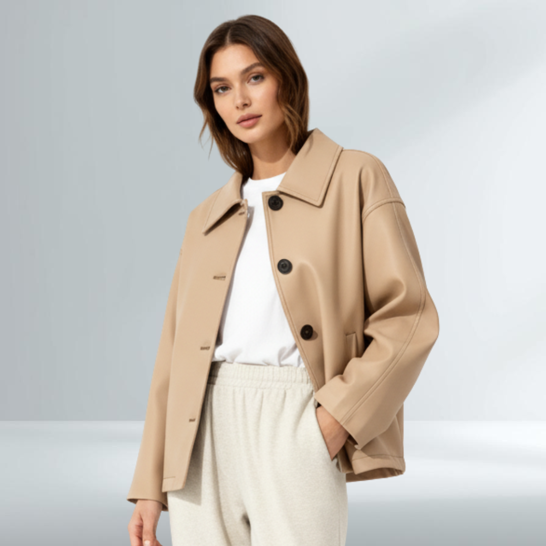 Giacca Donna Beige Elegante Minimal