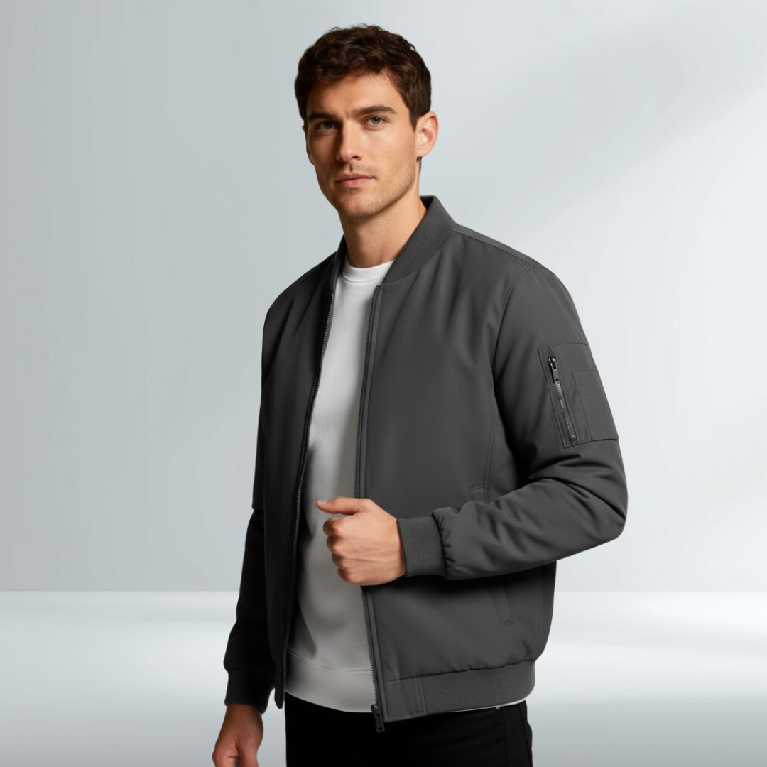 Giacca Bomber da Uomo Grigio Scuro