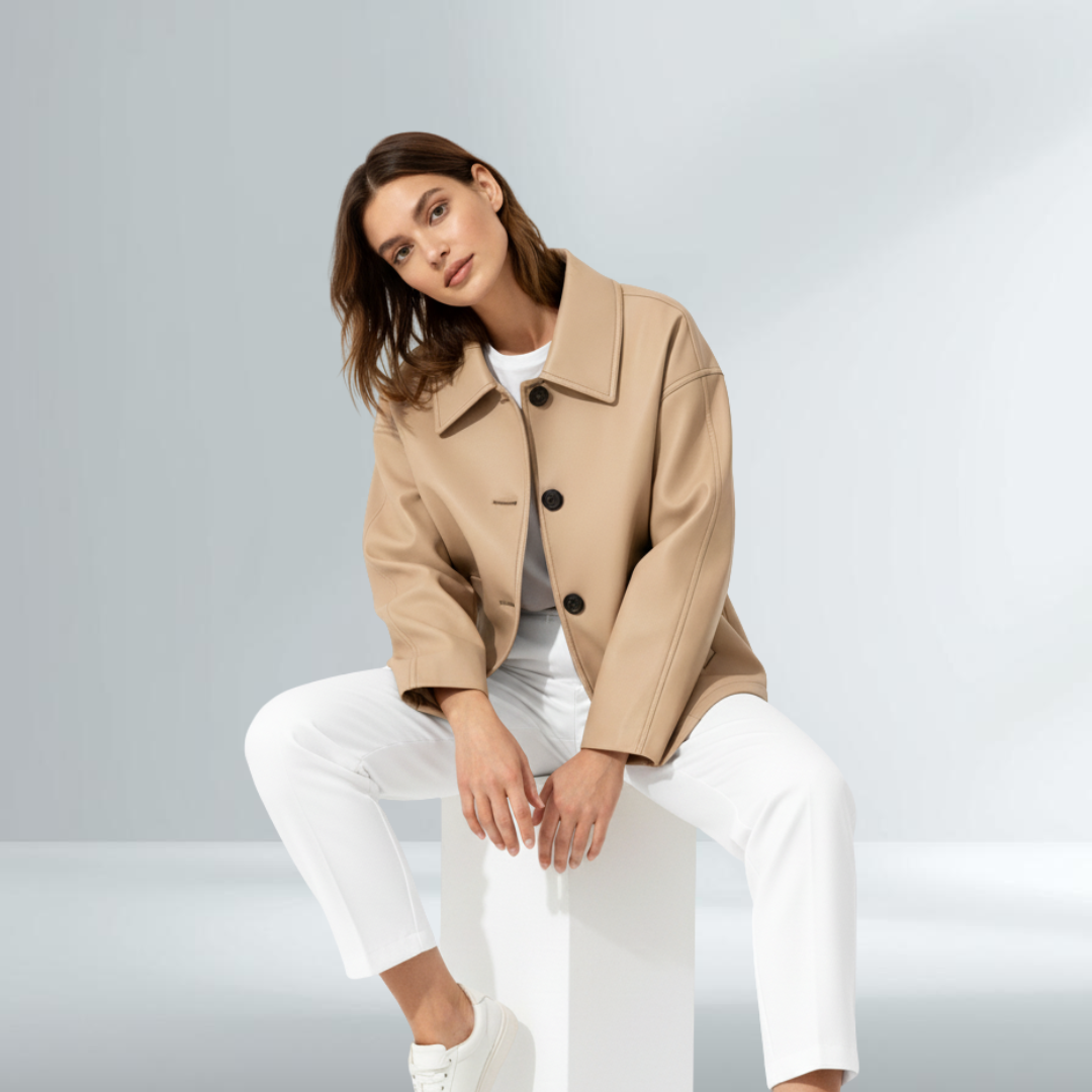 Giacca Donna Beige Elegante Minimal